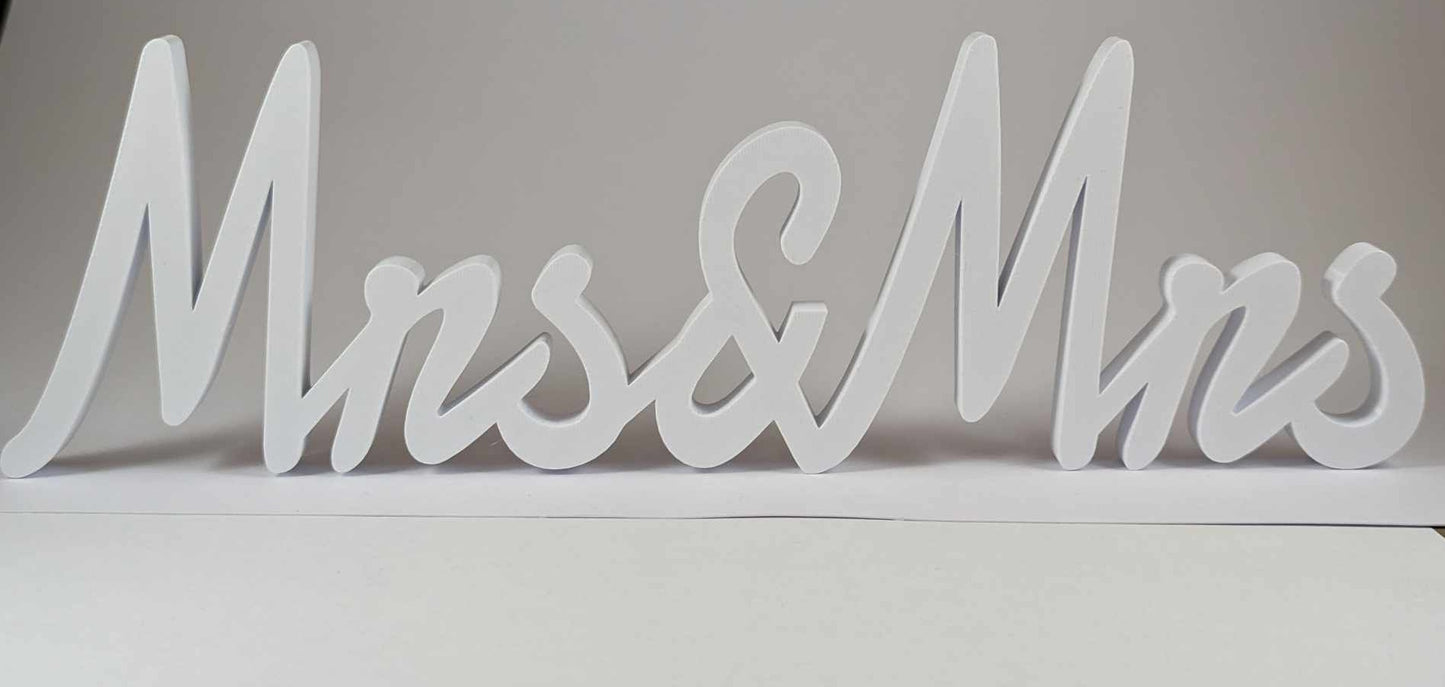 Mrs & Mrs 3D Printed Wedding Signage | Table Decoration | Wedding Decoration | Engagement